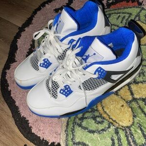 White and Blue Athletic Sneakers